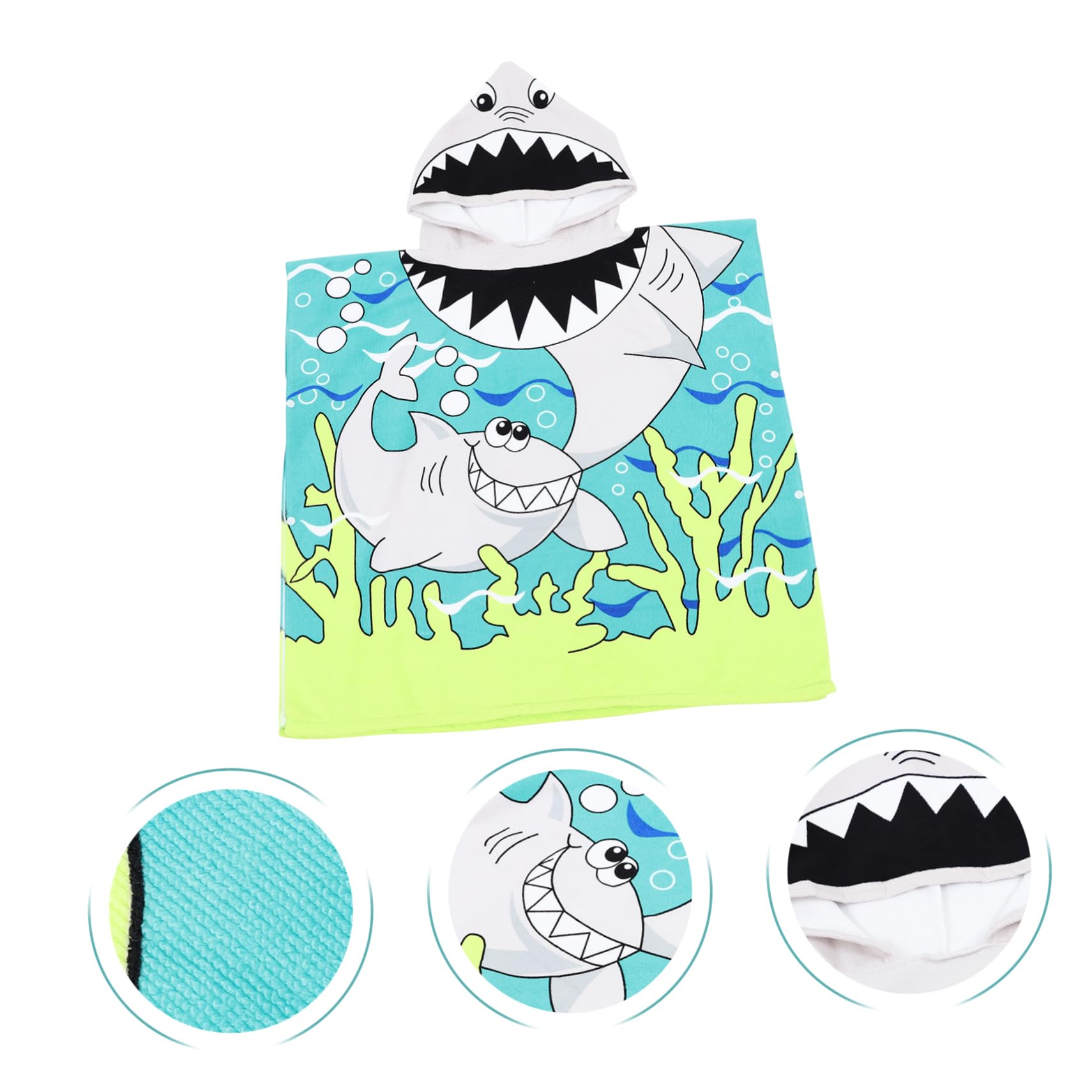VICASKY 5stücke Kapuzenbadetuch Aus Mikrofaser Mit Cartoon-Muster Saugfähiger Badeponcho Für Junge Mädchen Für Strand Schwimmbad Und Zuhause Für Geburtstage Und Feste