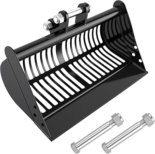 600mm Mini Excavator Screening Bucket - Heavy Duty Excavator Attachments Soil Sieving Buckets for Rock, Debris Filtering & Material Sorting Ideal for Agriculture and Construction