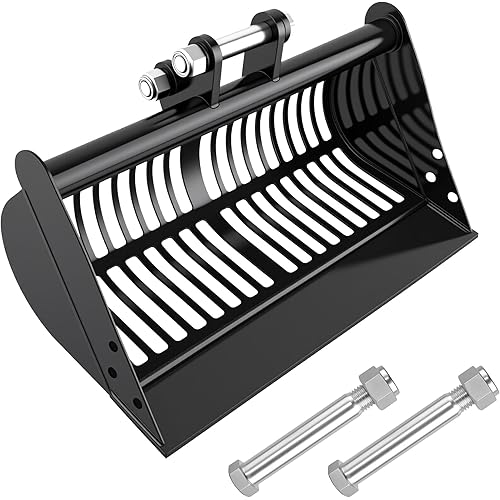 600mm Mini Excavator Screening Bucket - Heavy Duty Excavator Attachments Soil Sieving Buckets for Rock, Debris Filtering & Material Sorting Ideal for Agriculture and Construction