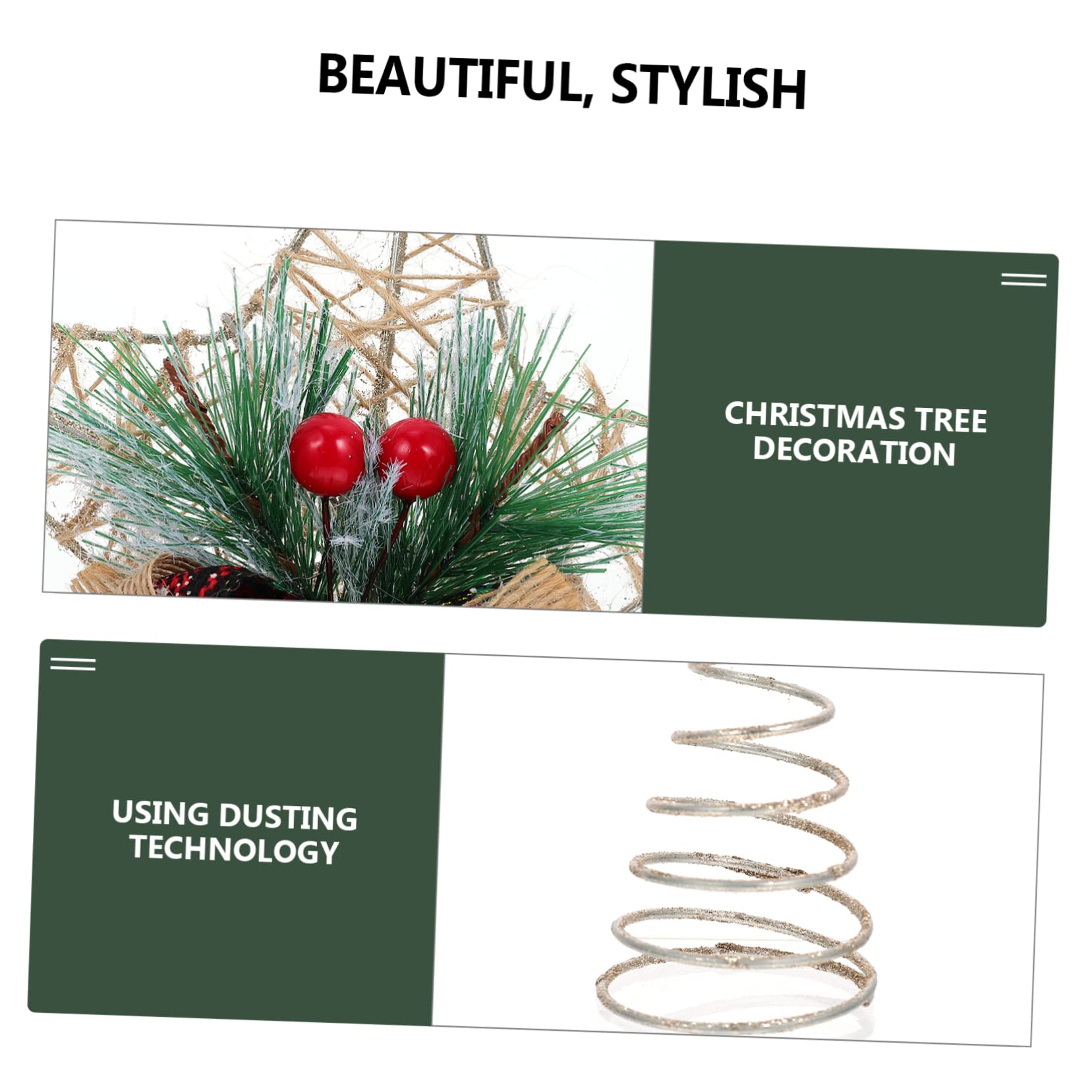 Zerodeko 4 Pièces Étoile De Sapin De Noël Décoration d'arbre De Noël Décor Suspendu Extérieur Haut De Forme d'arbre De d'arbre De Bethléem Le Fer Unique Articles De