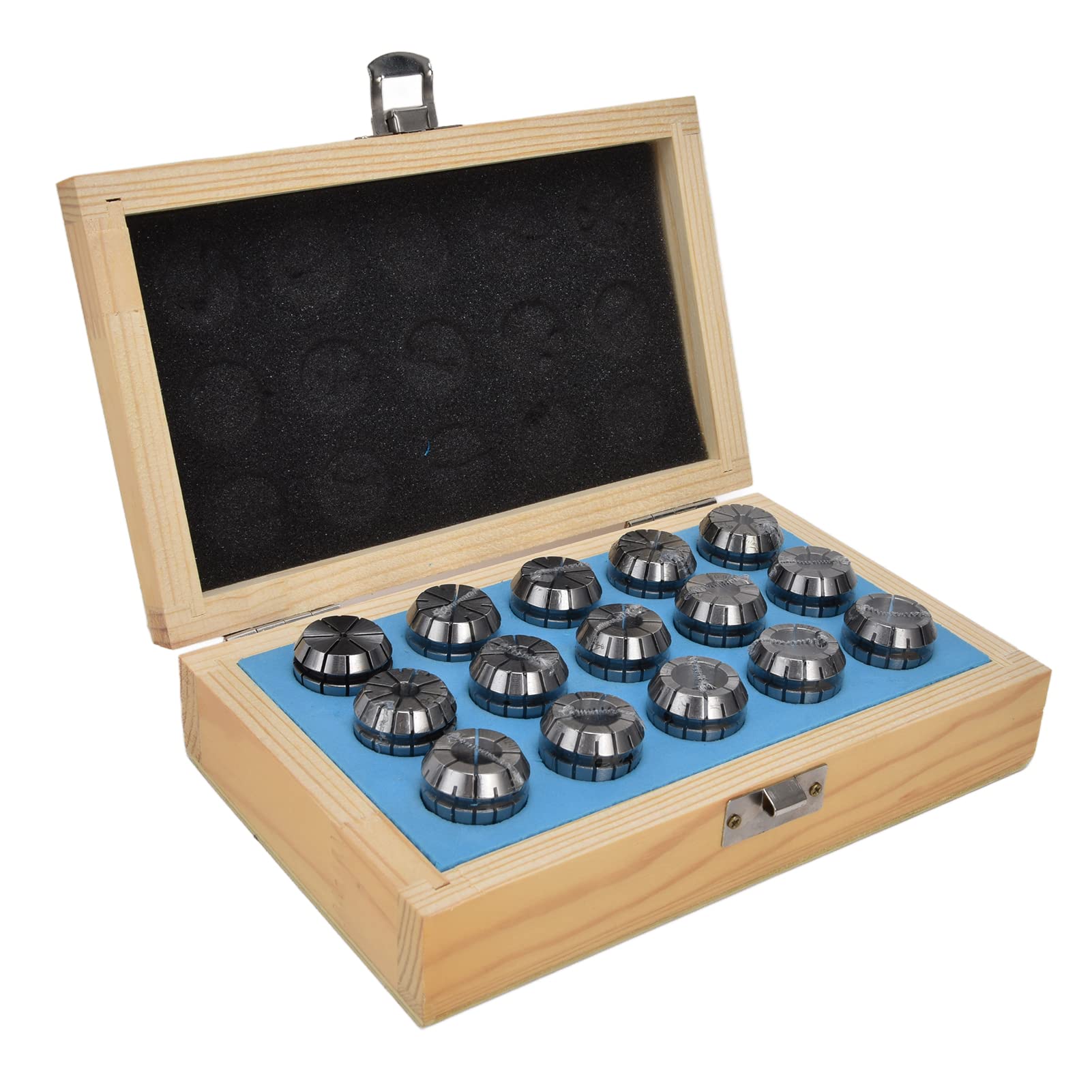YWBL-WH Set di Pinze a Molla ER25, Acciaio Al Carbonio, Kit di Pinze di Precisione da 15 Pezzi con Intervallo di Serraggio da 2 Mm a 16 Mm per Applicazioni CNC e di Incisione