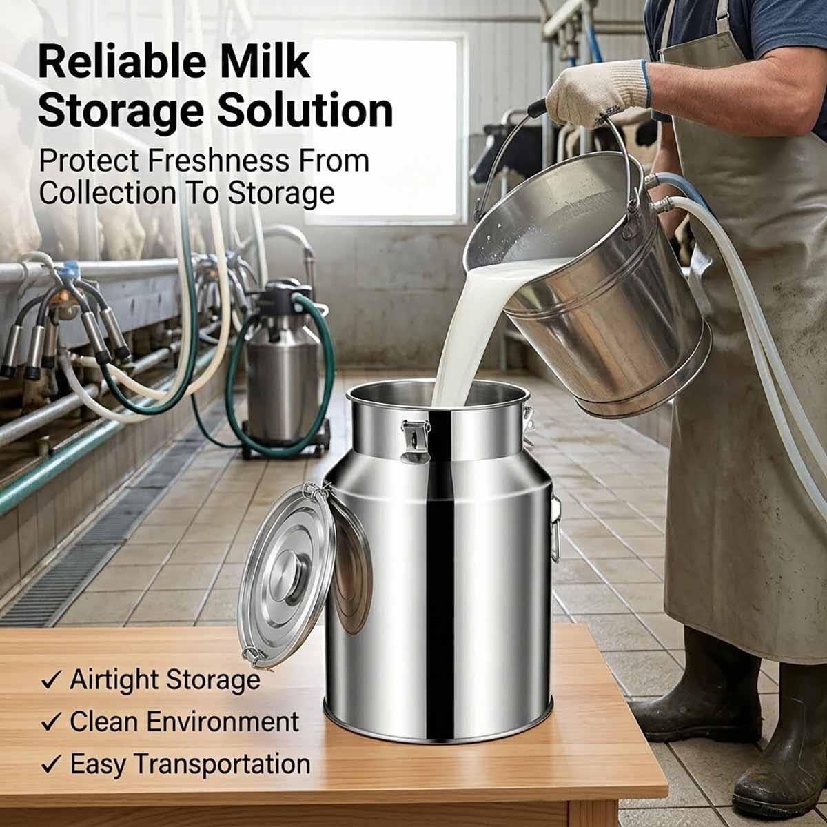 Cántara De Leche De Acero Inoxidable Jarra Con Grifo Recipiente De Aceite | Dispensador Con Tapa De Sellado De Silicona Asas Para Almacenar Vino Bebidas Agua En Restaurante(With faucet,35L)