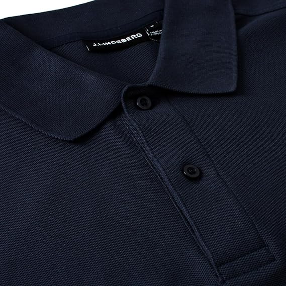 J.Lindeberg Mens Pike 2 Button Regular Fit Golf Polo Shirt