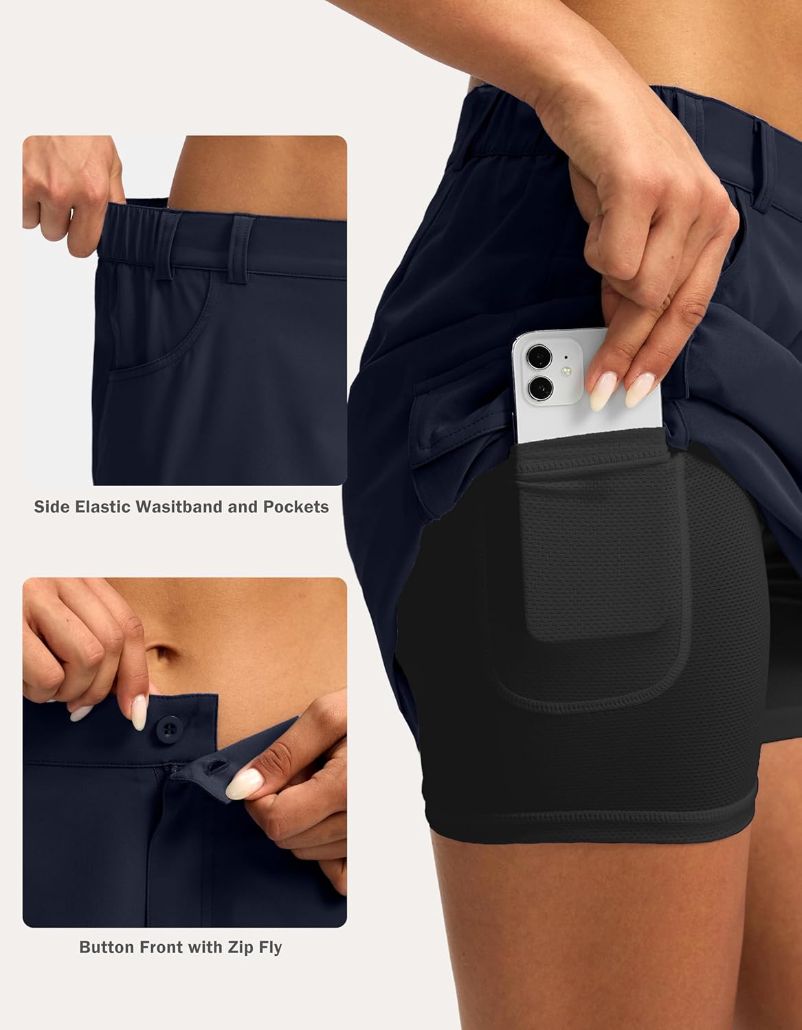 G Gradual Women's Skort 5 Pockets Cargo Skirt Golf Skirts Skorts for Women Casual Summer Hiking