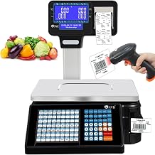 Commercial Double-Sided Display Digital Price Computing Scale, Digital Price Label Printing Scale,Price Computing Scale Commercial Digital Counting Scales,for Supermarket Convenience Store,A