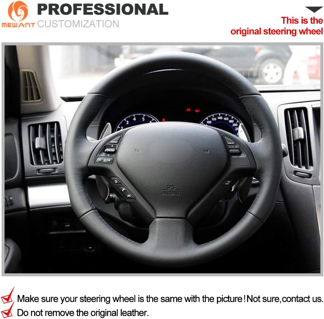 MEWANT Steering Wheel Cover for Infiniti G25 G35 G37 2007-2013 EX35 EX37 2008-2013 Q40 Q60 2014 2015 QX50 2014-2018 / G37 Steering Wheel Accessories