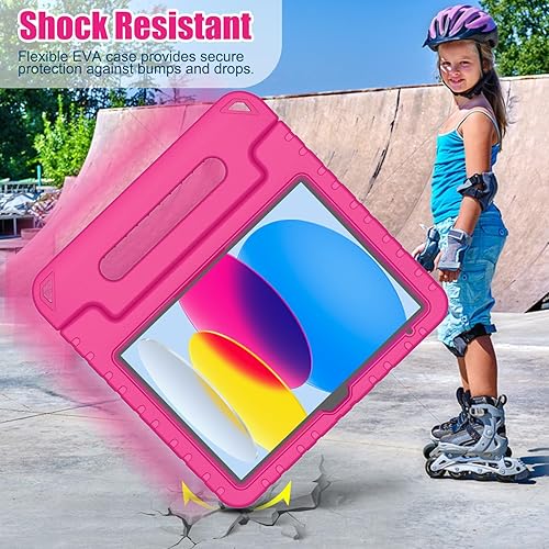 Miniatura 5 de AVAWO Funda para iPad de 10. generación 2022 (10.9 pulgadas), funda para iPad 10.9 2022, a prueba de golpes, soporte portátil con asa para niños,