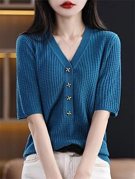Amazon.com: Women's Merino Wool Short Sleeve Sweater Spring Summer