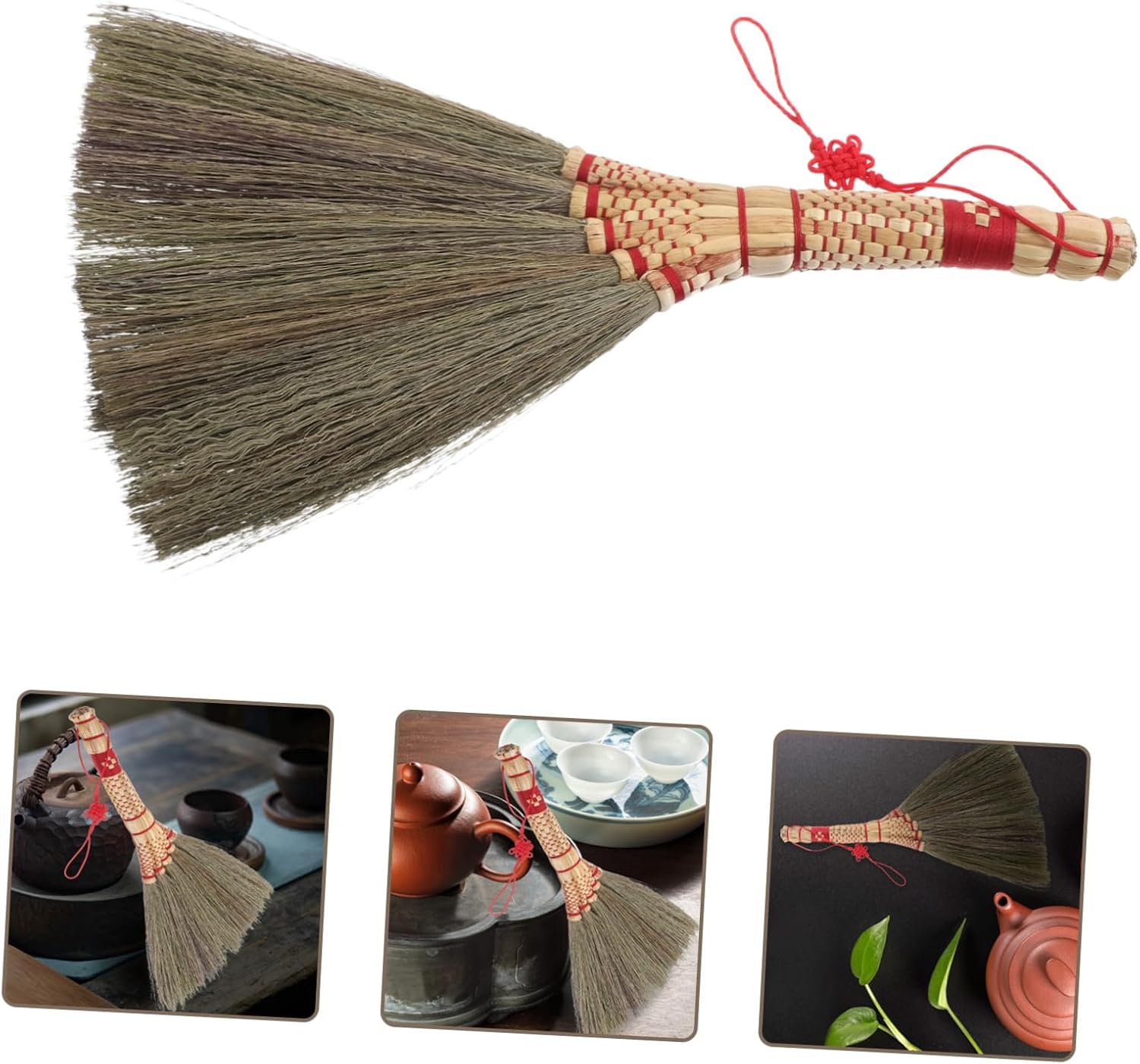 Grass Broom for Desktop Cleaning Mini Table Duster Brush Small Hand Sweeper Office Brush