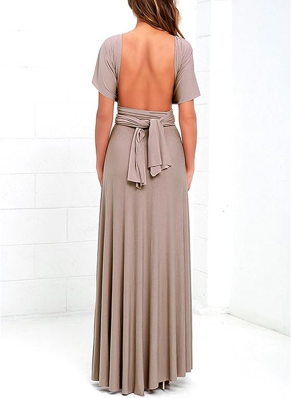 Bestgift Long Dresses Tie Multiple Wear Sexy Dresses Gowns Bridesmaid Dresses