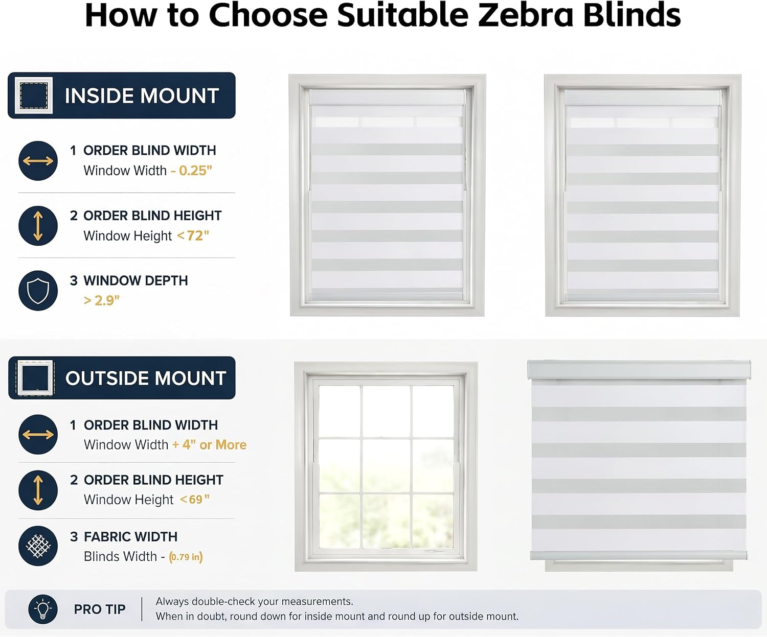 Cordless Zebra Blinds for Indoor Windows Blackout Roller Shades Free Stop