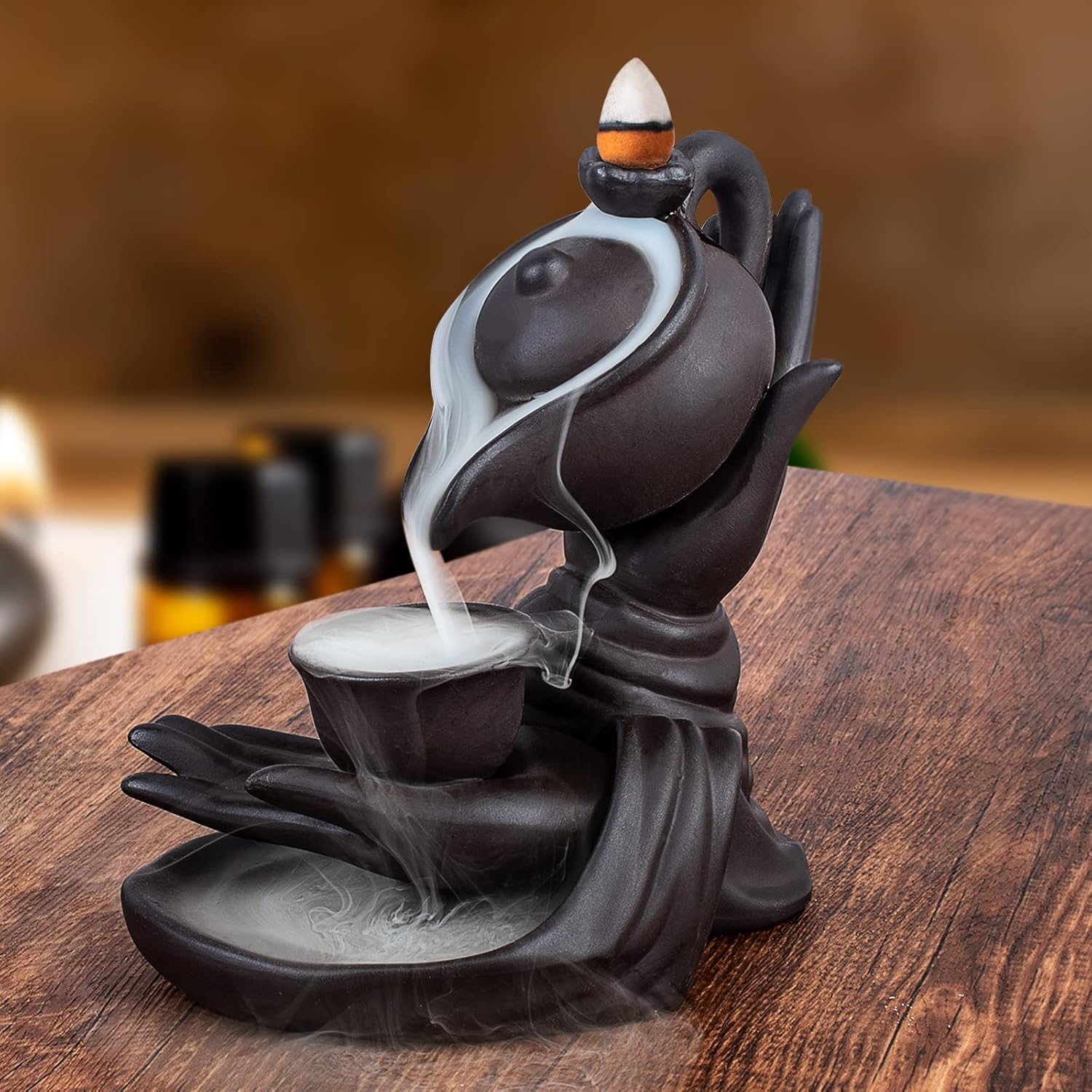 Waterfall Incense Burner Buddha Hand Backflow Incense