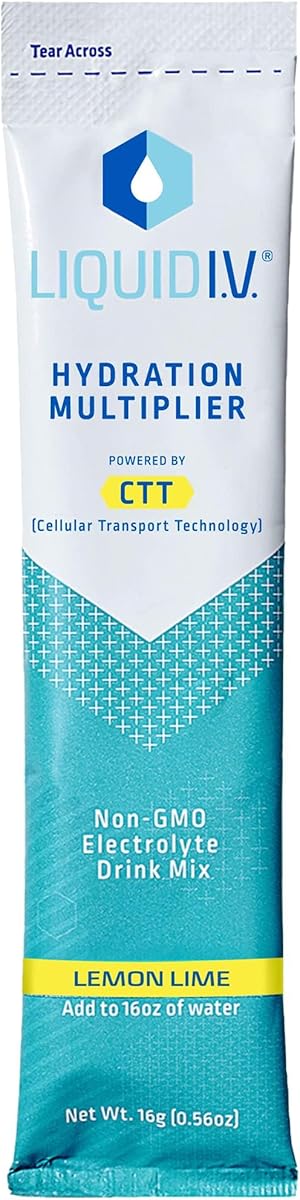 Liquid I.V. Hydration Multiplier - Lemon Lime Liquid IV - 50 Pack - Electrolyte Drink Mix for Rapid Hydration - Suitable for Travel and Outdoor Activities - Liquid IV Supplement