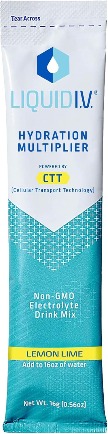 Liquid I.V. Hydration Multiplier - Lemon Lime Liquid IV - 50 Pack - Electrolyte Drink Mix for Rapid Hydration - Suitable for Travel and Outdoor Activities - Liquid IV Supplement - Amazon product rated Grade B