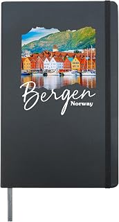 Norway Bergen Souvenir Bergen Hardcover Journal, Black