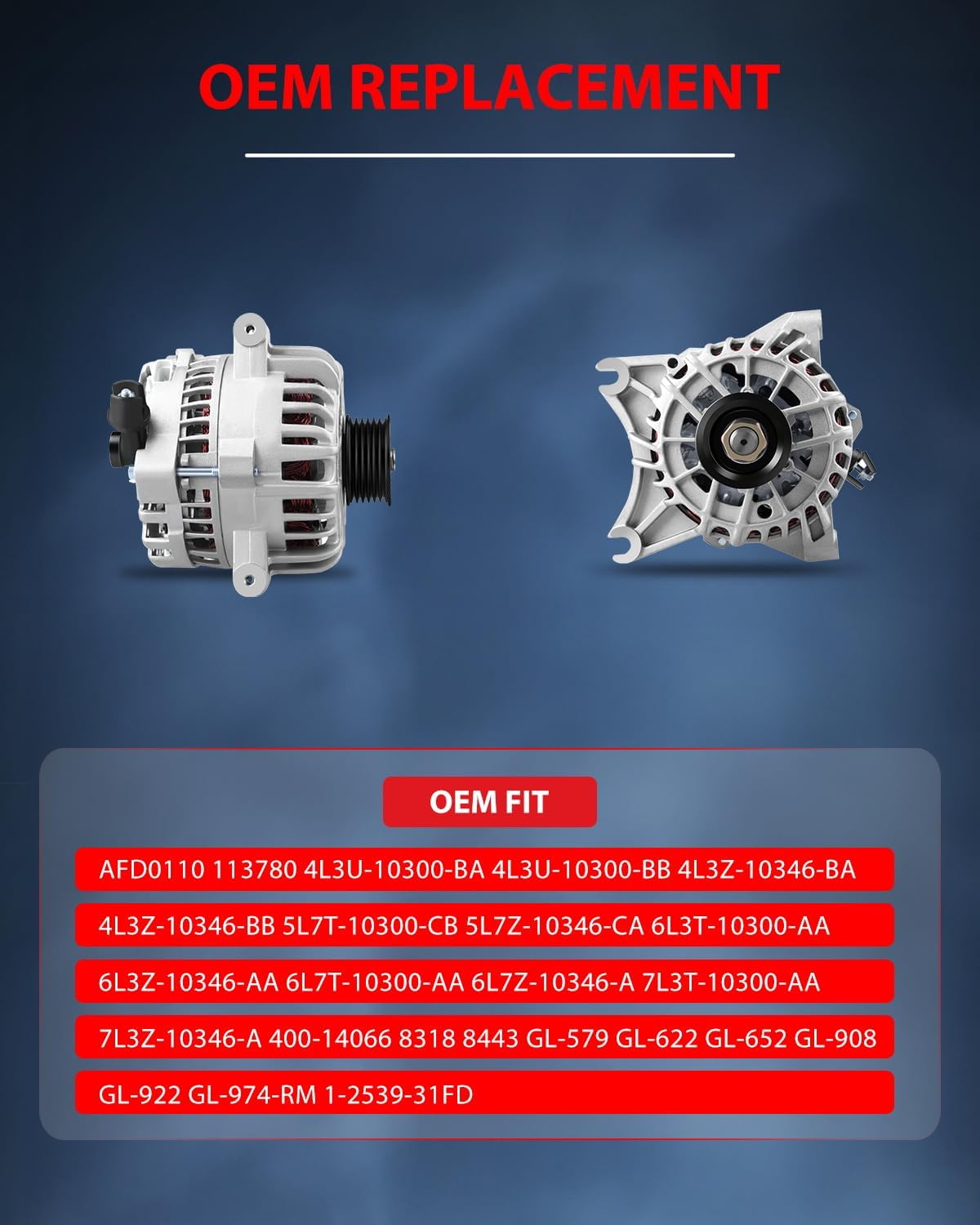 cciyu alternators fit for Expedition/For Lincoln Navigator 2005 For Lincoln Mark LT 2006 2007 2008 5.4L F-Series Pickups 2004-2008 4.6L 5.4L AFD0110 8318 8443