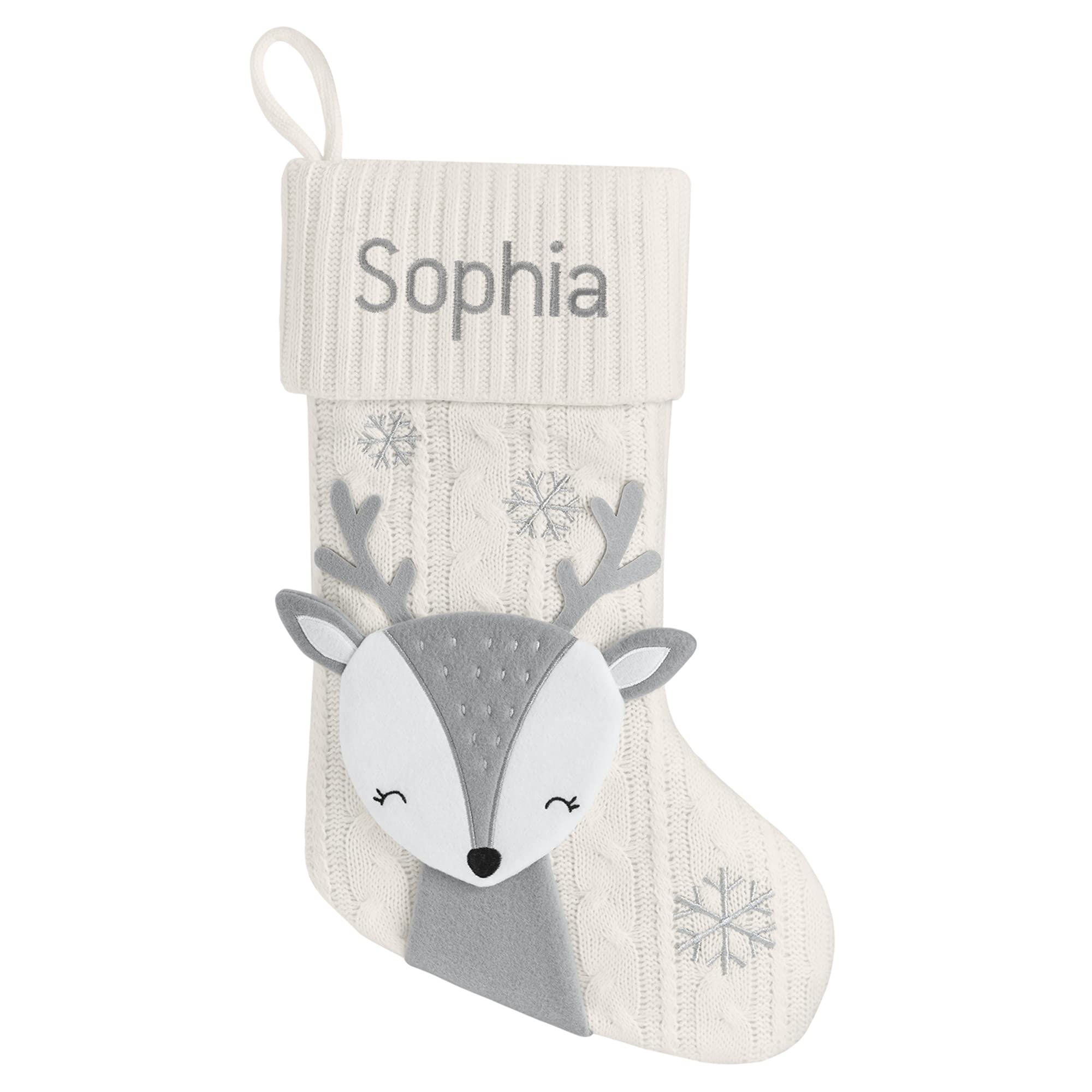 Let's Make Memories Customized Holiday Critters 3-D Plush Christmas Stocking - for Family- Reindeer