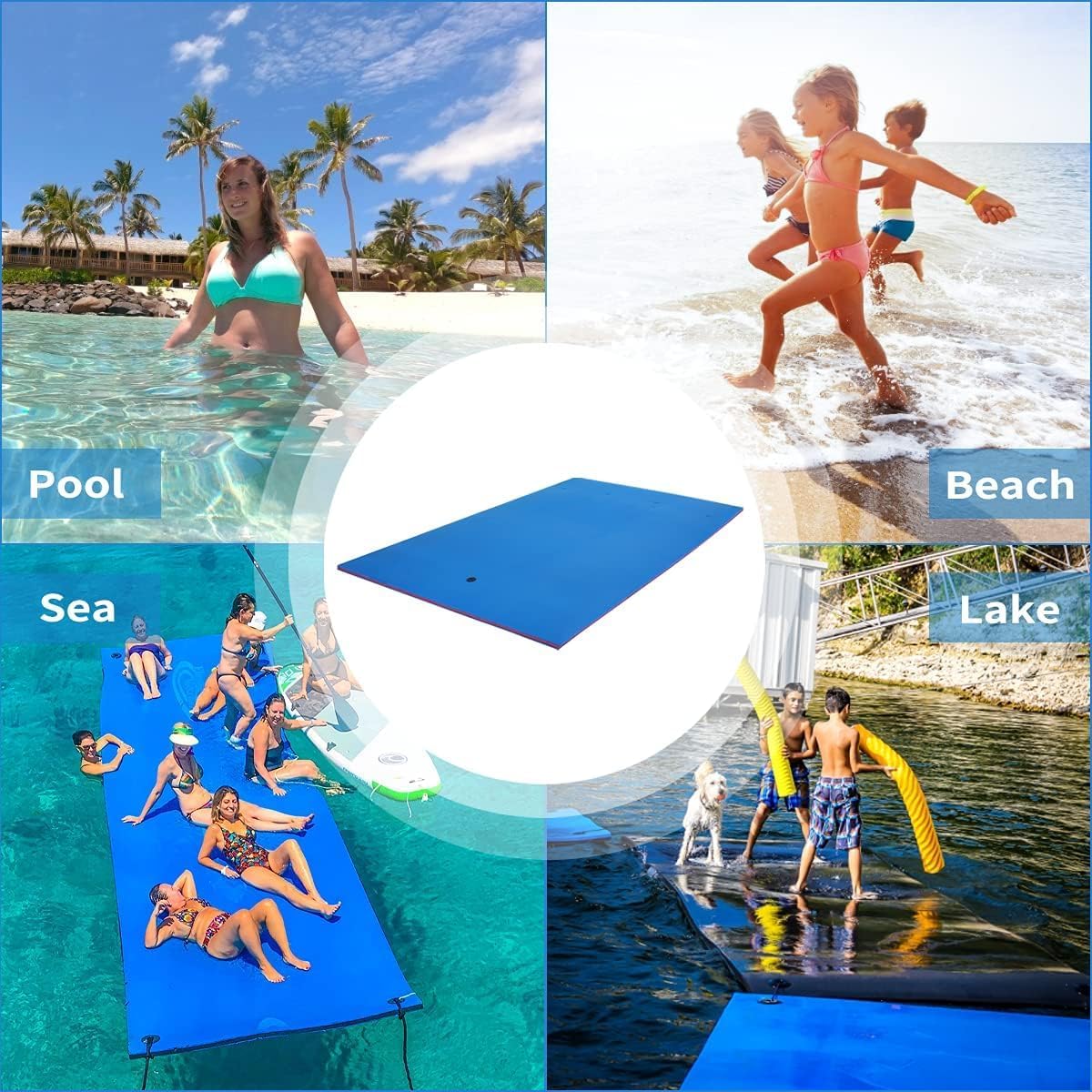 Betterland Floating Lily Pad, Water Mat, 3 Layers XPE Foam for Beach, Ocean, Recreation and Relaxing Roll-Up Floating Mat, Lily Mat