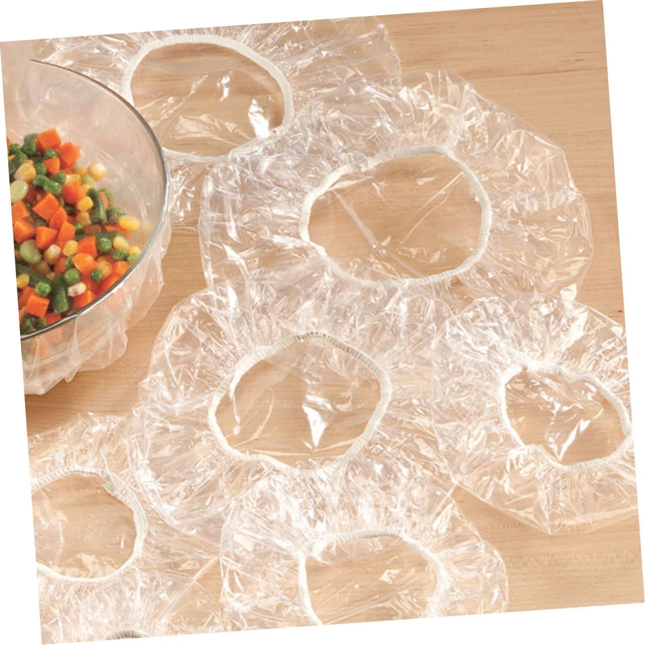 GLEAVI Elastic Bowl Covers 400 pcs Disposable Plastic Stretch Wrap for Food Storage Reusable Dish Covers for Leftovers and Meal Prep Kitchen Use