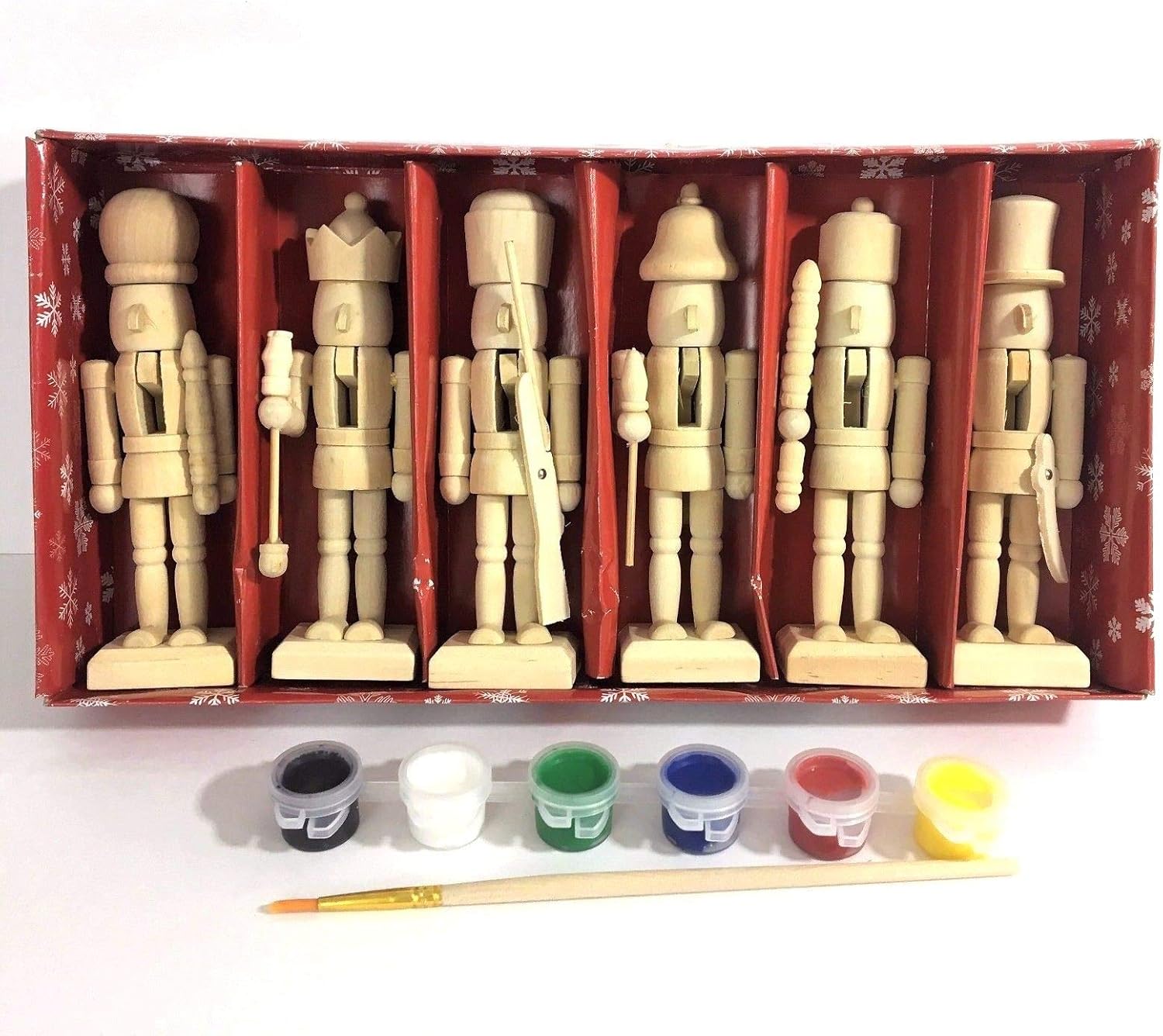 Paint Your Own 5" Mini Wooden Nutcrackers Christmas Craft