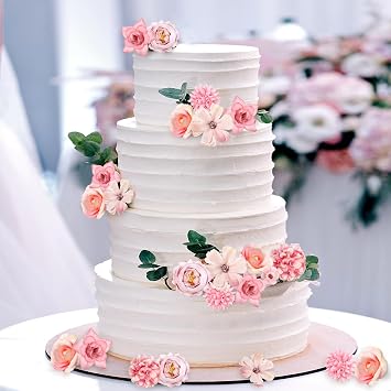 100 PCS Artificial Flower Heads, Fake Flowers for Cake Decoration with 9 Styles, Mini Pink Flower Heads for DIY Crafts, Hair Accessories for Girls, Gift Wrap, Wedding & Home Decoration