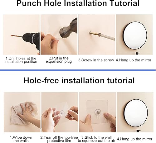 Miniatura 6 de Espejo de baño redondo marco de aleación de aluminio espejo de sala de estar para pared decoración moderna espejo de tocador para entradas