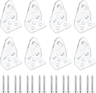 Teaaha 8PCS Mini Blind Brackets - Clear Plastic Replacement Hold Down Brackets for Horizontal Blinds, Bottom Rail Clips for Windows, Doors, and Shades