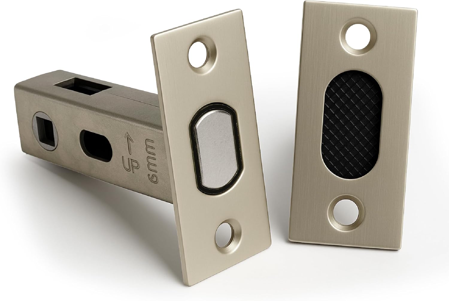 Mega Handles Magnetic Tubular Door Latch - Magnetic Exterior Door Latch, Standard Door Latch Replacement Suitable Only with Square Spindle for Most Brands - Satin Nickel