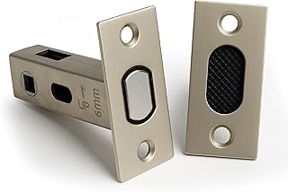 Mega Handles Magnetic Tubular Door Latch - Magnetic Exterior Door Latch, Standard Door Latch Replacement Suitable Only with Square Spindle for Most Brands - Satin Nickel