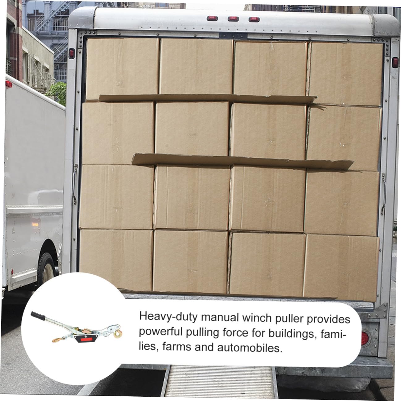 Amosfun 2T Portable Ratchet Wire Puller with Dual Hooks Manual Power Grip for Boat and Heavy Duty Use Includes 2m Steel Cable