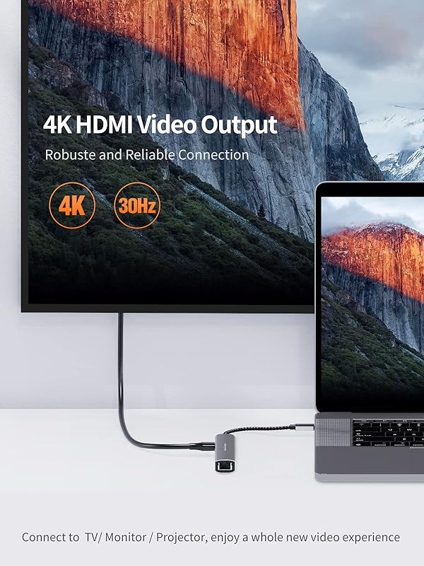 USB C Hub Multiport Adapter, CableCreation 5-in-1 USB C Adapter Aluminum Shell with 4K HDMI, 1Gbps Ethernet, 3 USB 3.0 Ports for MacBook Pro/Air 2020/2019, iPad Pro 2020, Surface Go, XPS by CableCreation - Image 5