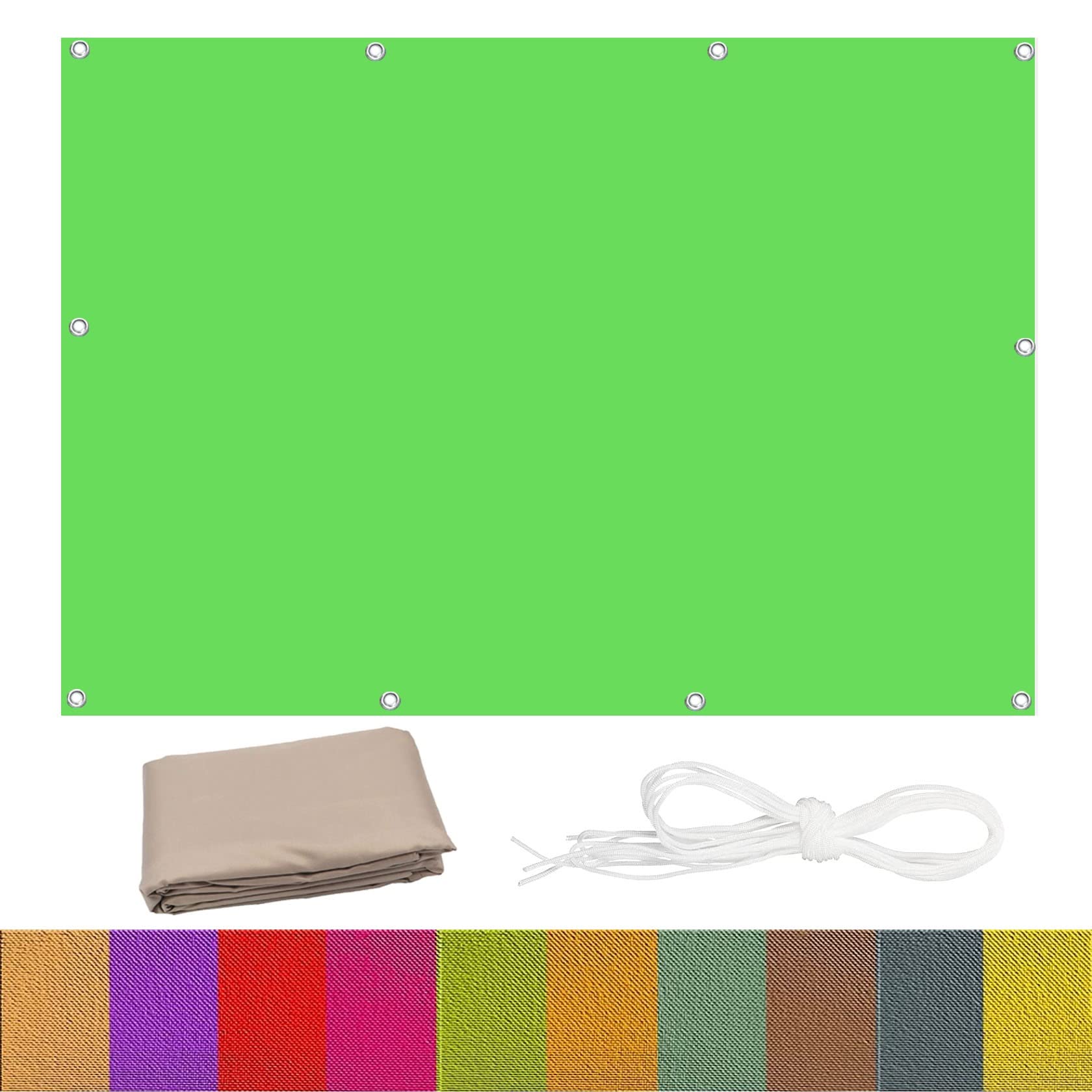 Voile d'ombrage imperméable 1.6x3.6m vert tendre pour ombrage balcon et jardin