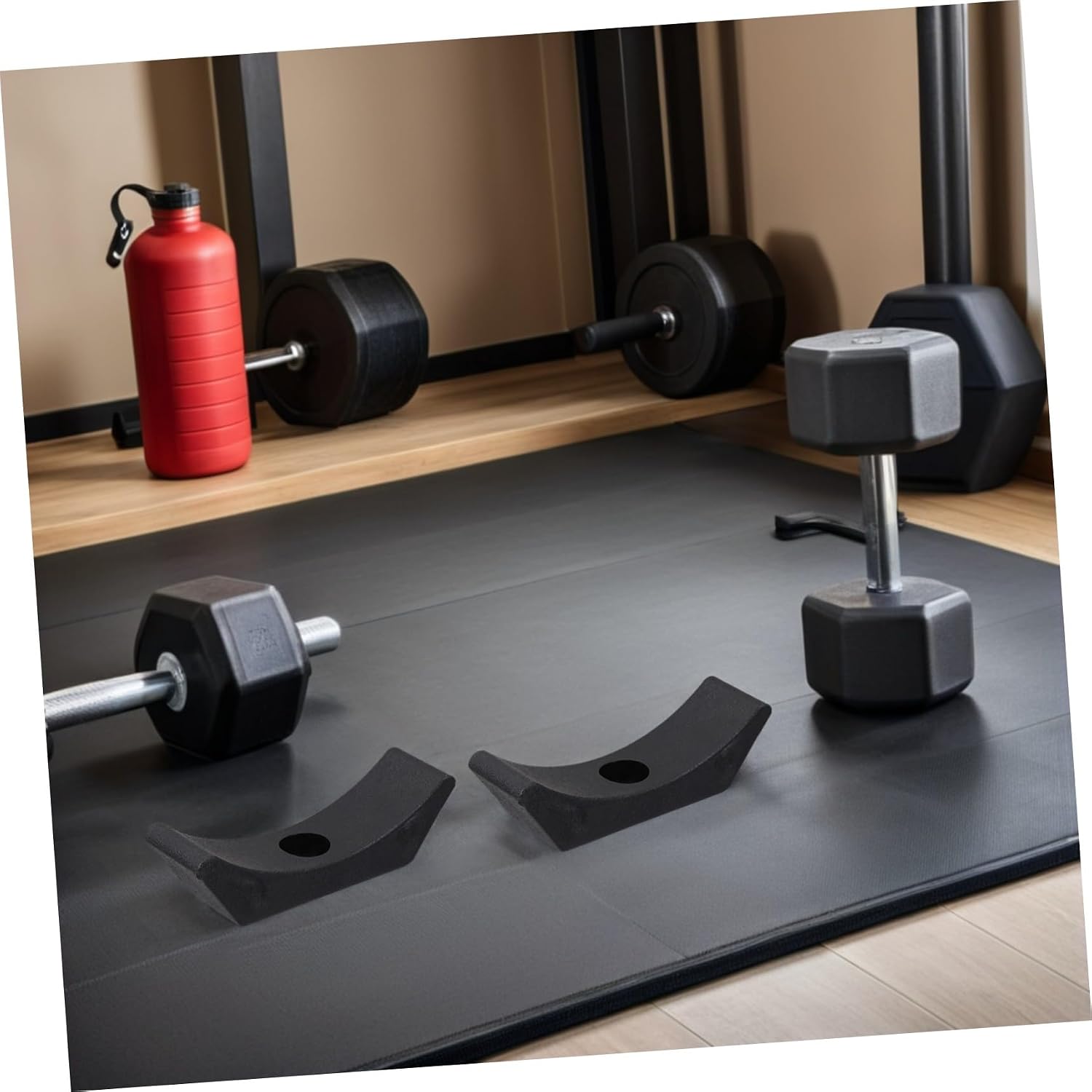 Adjustable Weight Bar Rack - Dumbbell Brackets - Weight Storage Stand - Dumbbell Saddles - Efficient Organizer and Holder Stand Set