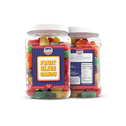 Miniatura 2 de American Best Food Surtido de caramelos de gomitas de rodajas de frutas, limón, naranja, uva, cereza, menta, (3 libras)