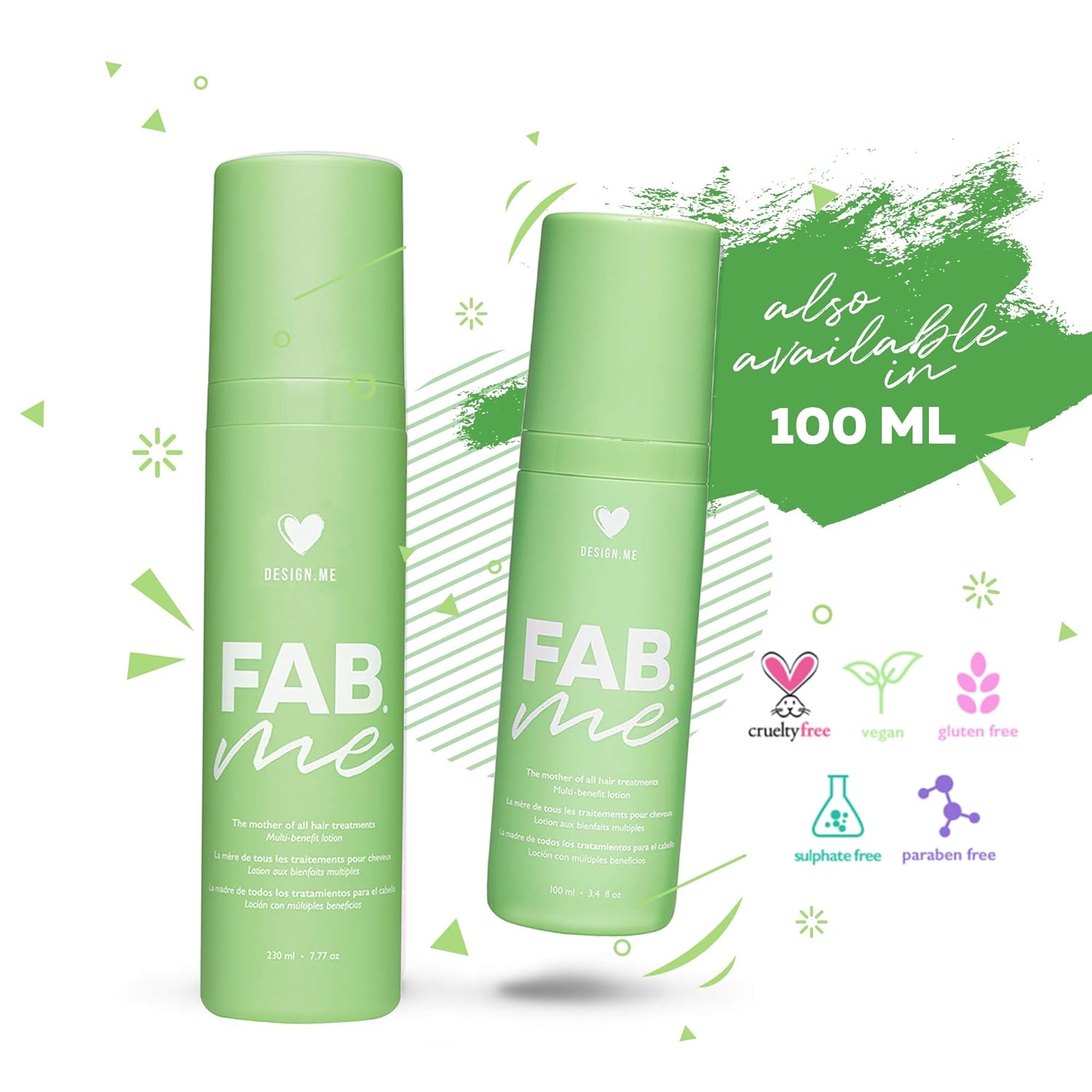 Design.ME Fab.ME Leave-In Conditioner Spray | Leave-In Conditioner for Dry Damaged Hair | Detangler Spray | All in One Leave In Hair Treatment 7.77oz : Beauty & Personal Care