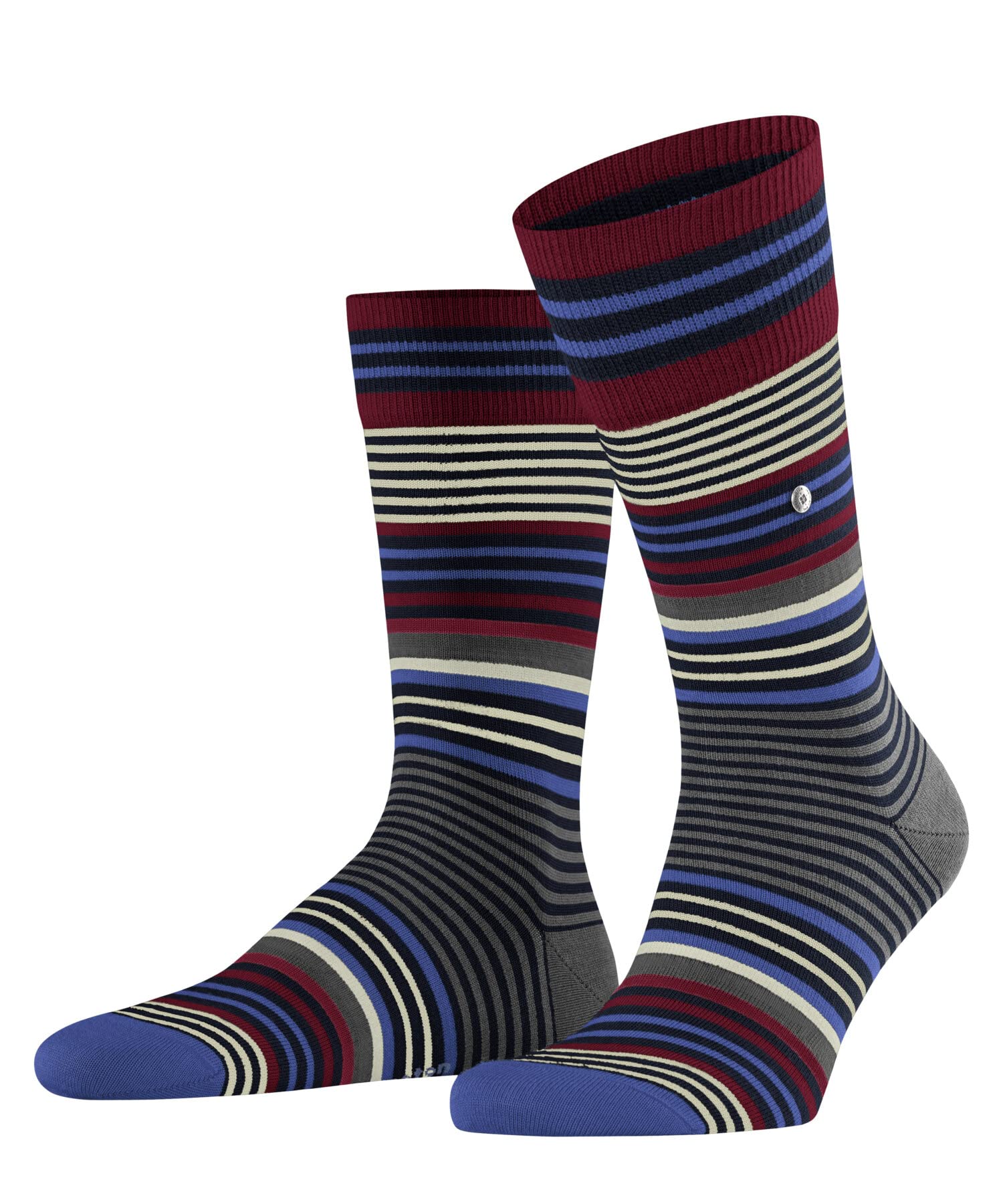 Burlington Men's Blue Marine 6120 Stripe M So Wool Patterned 1 Pair Socks, 6.5-11