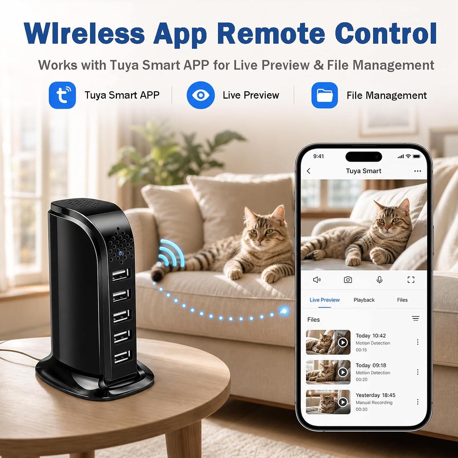 HD1080P WiFi Hidden Camera USB Charger Indoor Nanny Cam Wireless Spy Cam image 5