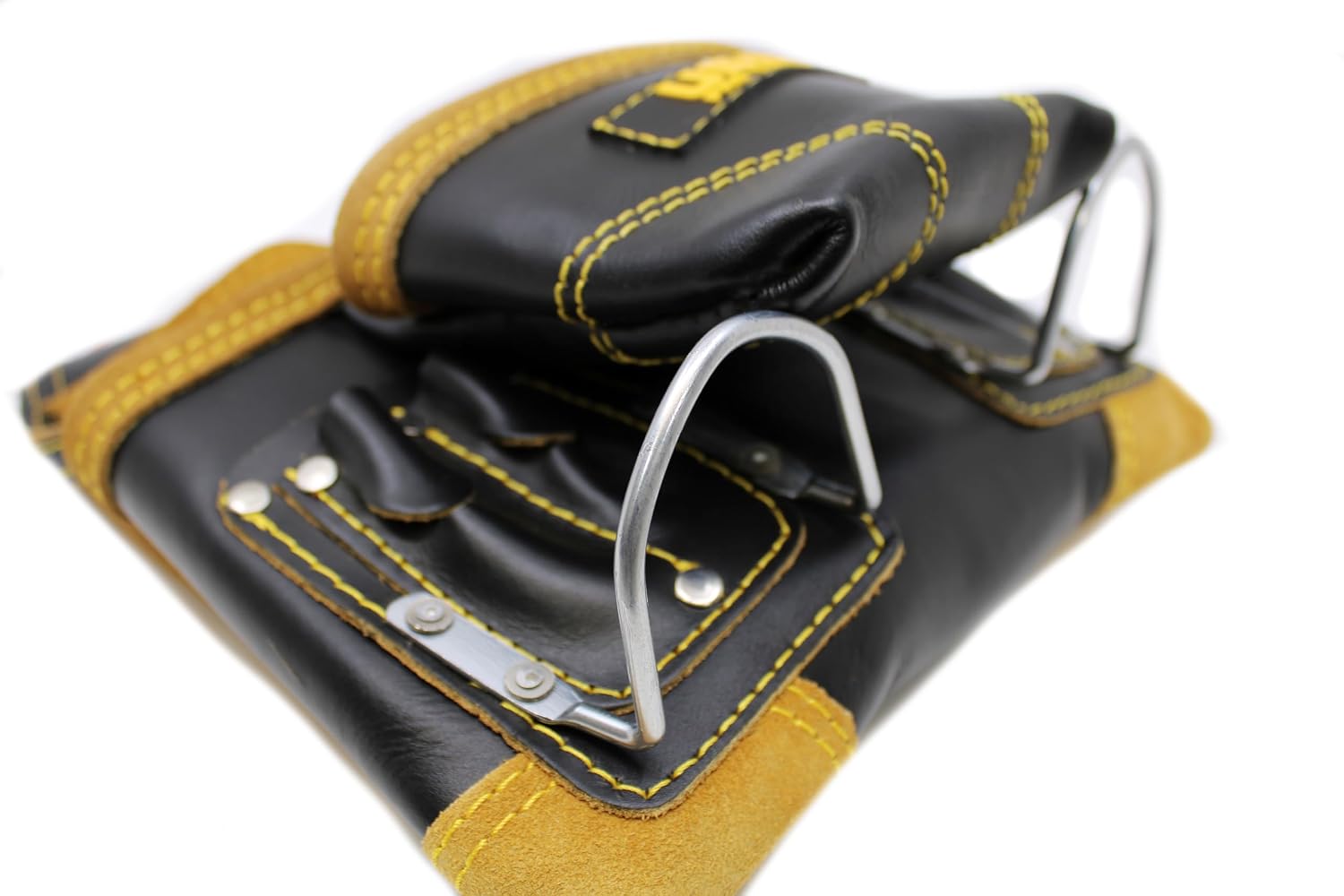 Leather Tool Pouch for Carpenter | Best for Electricians, Plumbers, Handyman and Framers | 10 Pockets with 2 Stainless Steel Hammer Holders