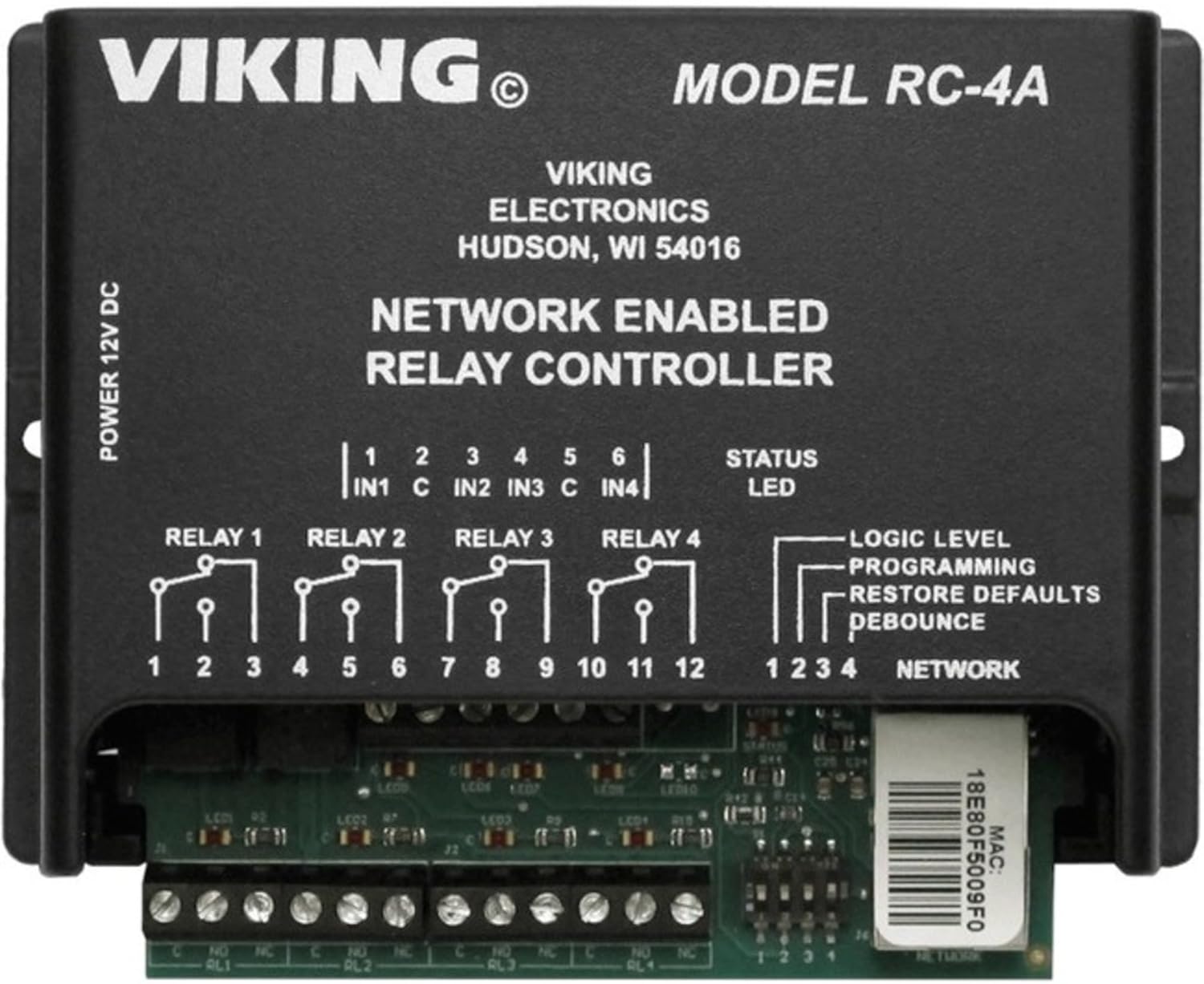Viking Electronics RC-4A Network Enabled 4 Relay Controller