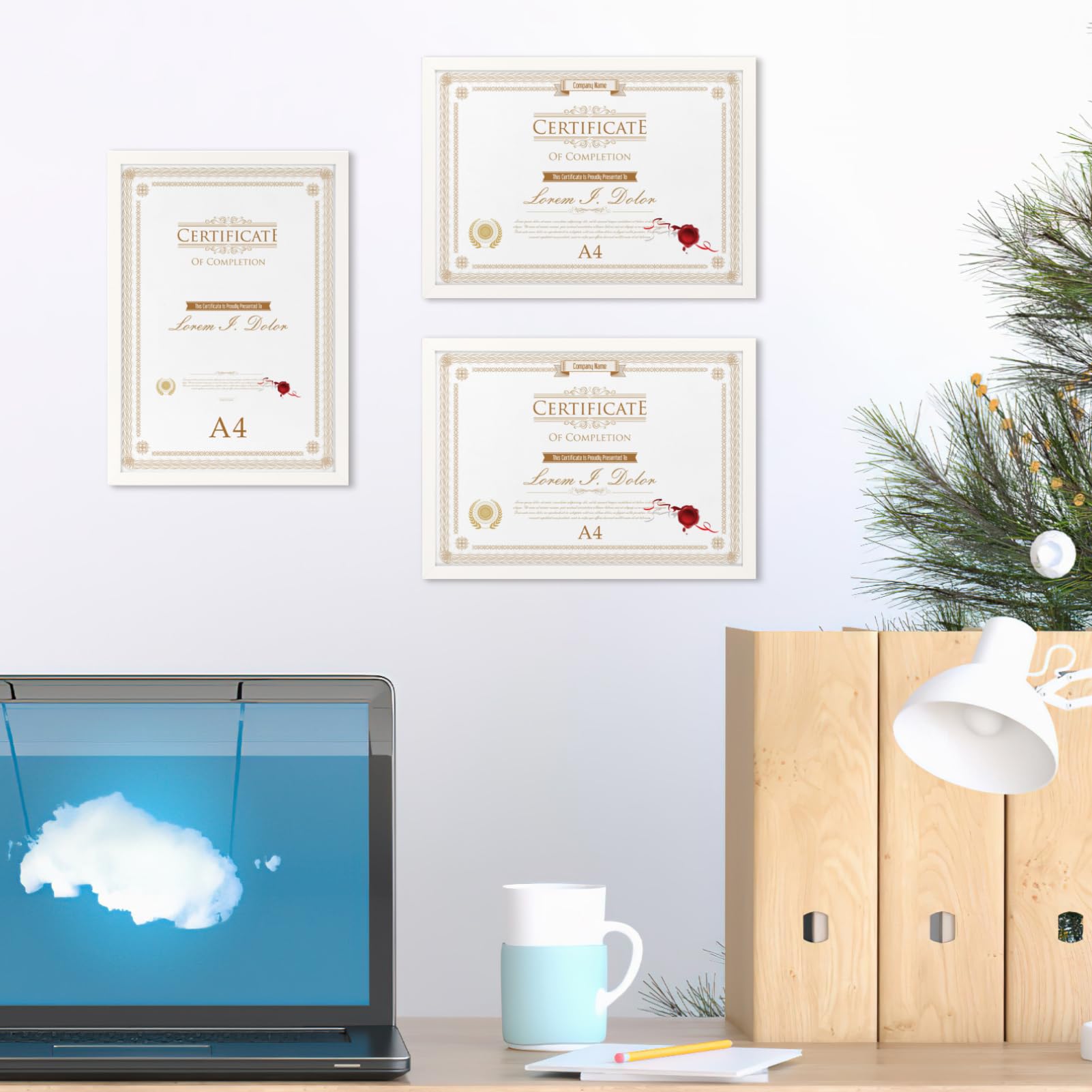 Lot De 7 Cadres Photo A4 Blancs EXYGLO - Format 29.7x21cm Pour Documents Et Affichage