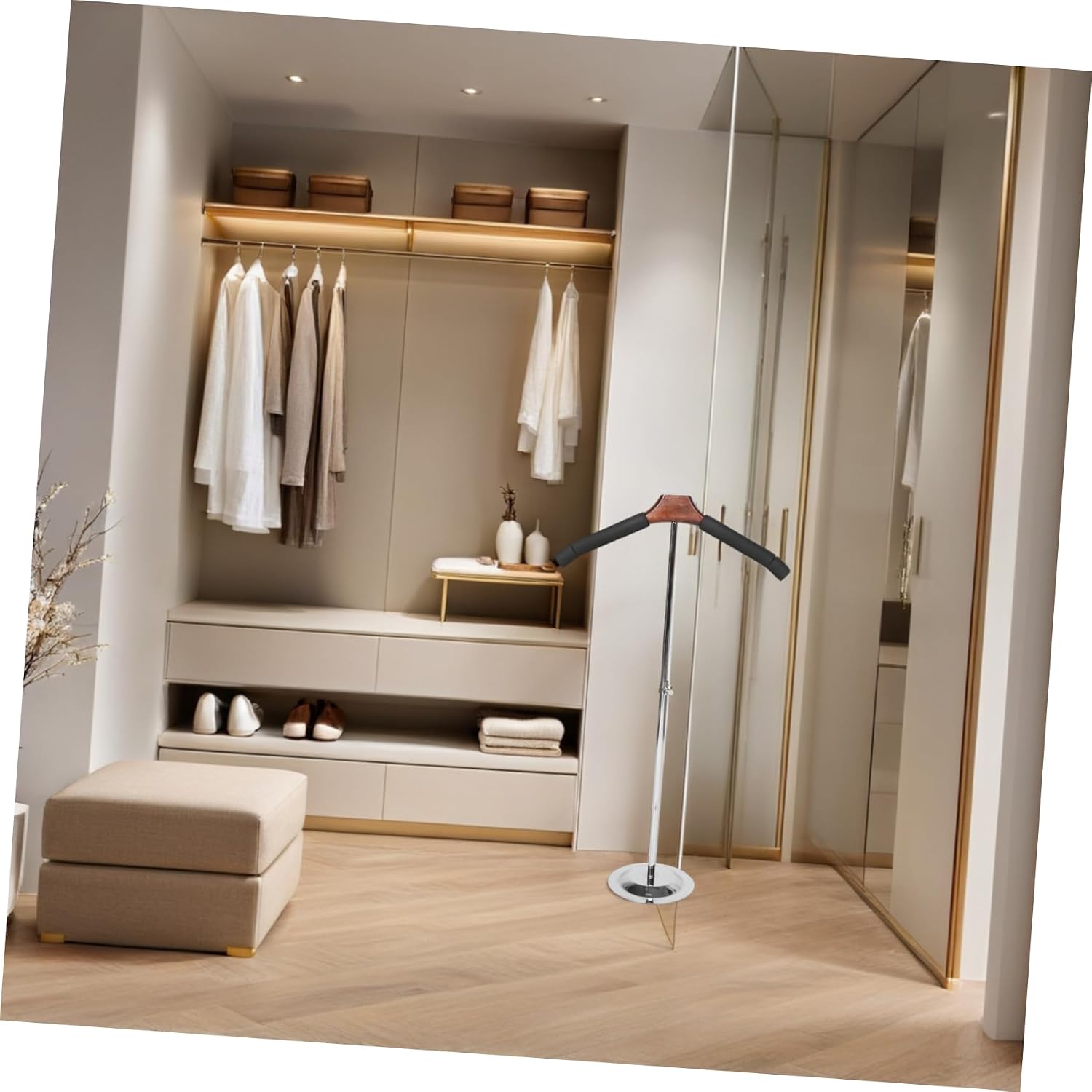 Shirt Display Rack with Stainless Steel Base Non Slip Hangers T Shape Design for Retail Clothing Shops and Boutiques Garment Stand for Enhanced Product Presentation