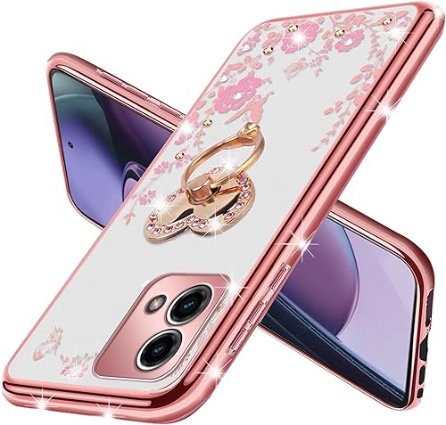 Miniatura 3 de Funda para Motorola G Stylus 0.18 oz 2023, Moto G Stylus 0.18 oz 2023 (no 0.14 oz) para mujer, con purpurina, cristal, mariposa, corazón, floral,