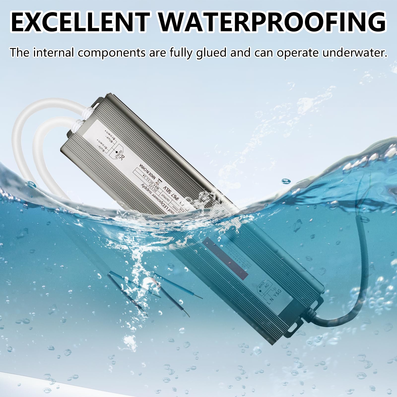 Trasformatore LED 24v 600w 25a, Ip67 Impermeabile Alimentatore per Esterni Adattatore Trasformatore A Bassa Tensione Driver Adattatore LED per Strisce LED, Luci Esterne, Telecamere