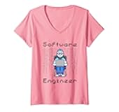 Womens Software Engineer Python Developer JavaScript Computer Scientist V-Neck T-Shirt