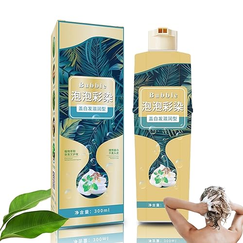 Extracto puro de plantas para tinte de burbujas de color de cabello gris, champú de tinte de cabello de burbujas vegetales, champú natural