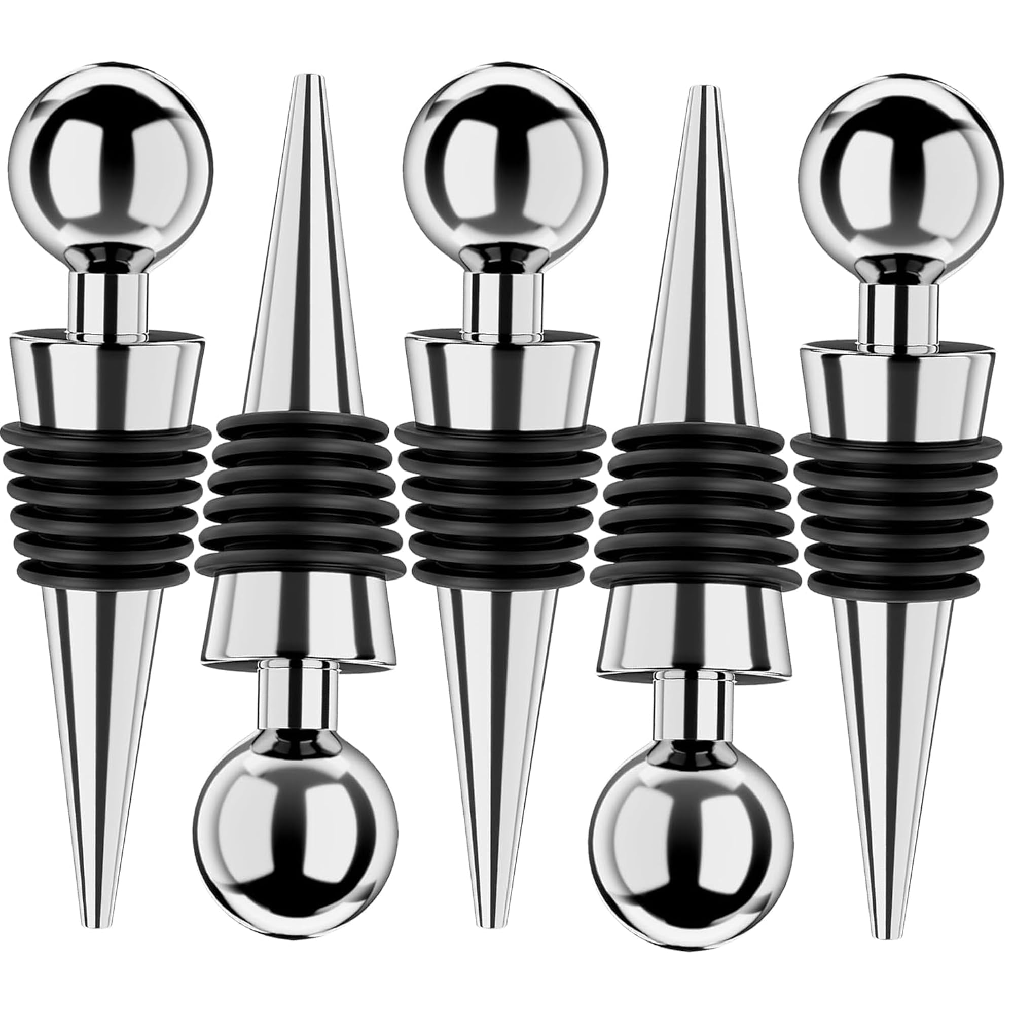 Silicone Wine and Beverage Bottle Stoppers, Reusable Corks