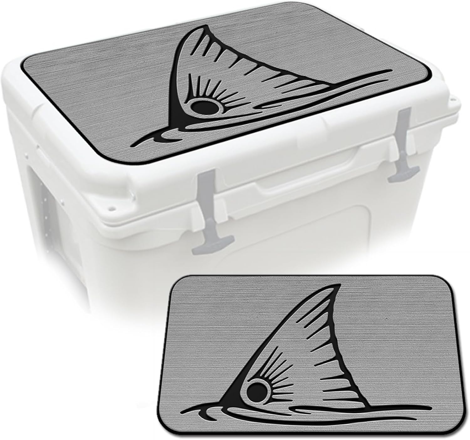 USATuff SeaDek EVA Mat Cooler Pad fits YETI | Peel & Stick Application | Non Slip Comfort Accessories - Top Fin Redfish Design (StormGray-Black)