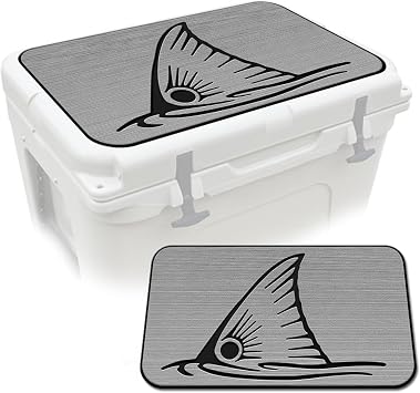 USATuff SeaDek EVA Mat Cooler Pad fits YETI | Peel & Stick Application | Non Slip Comfort Accessories - Top Fin Redfish Design StormGray-Black