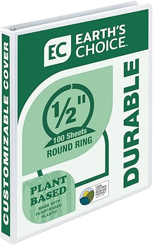 Miniatura 11 de Samsill Anillo redondo duradero de 3 pulgadas a base de plantas, fabricado en EE. UU., carpeta de visualización, ecológico, certificado de base
