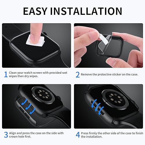 Miniatura 6 de Rontion - Juego de 6 fundas rígidas de policarbonato compatibles con Apple Watch Series 11/10 de 42 mm con protector de pantalla de vidrio templado,